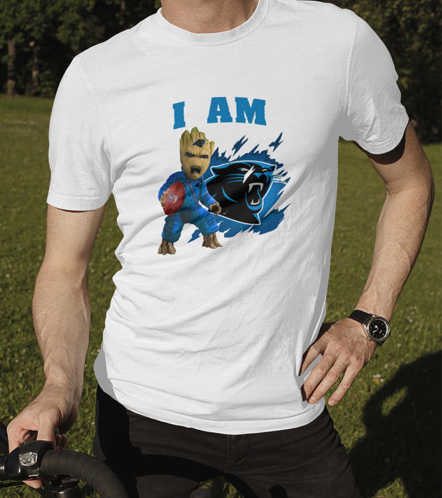 I Am Groot Carolina Panthers NFL Football Groot With Panthers T-Shirt