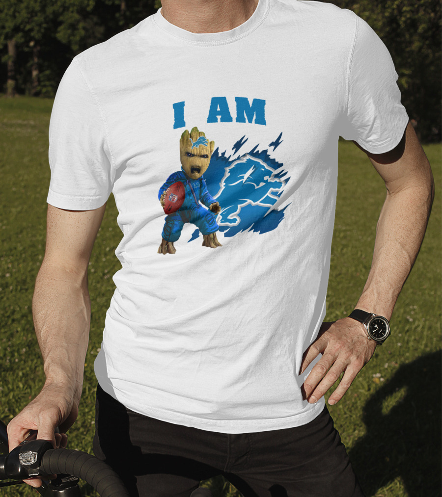 I Am Groot Detroit Lions Football Fan Mashup T-Shirt