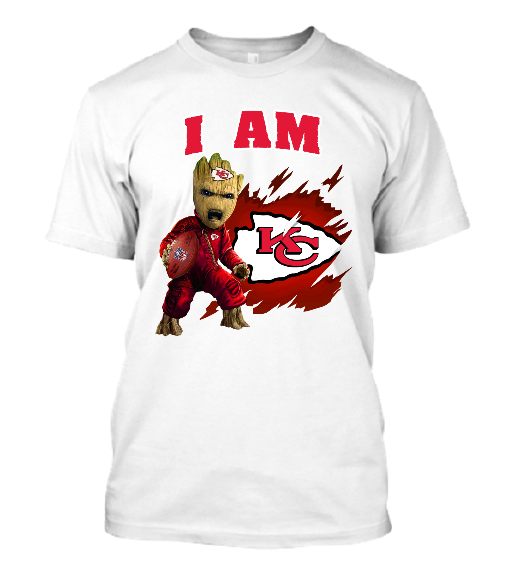 I Am Groot Kansas City Chiefs KC Football Fan Groot T-Shirt
