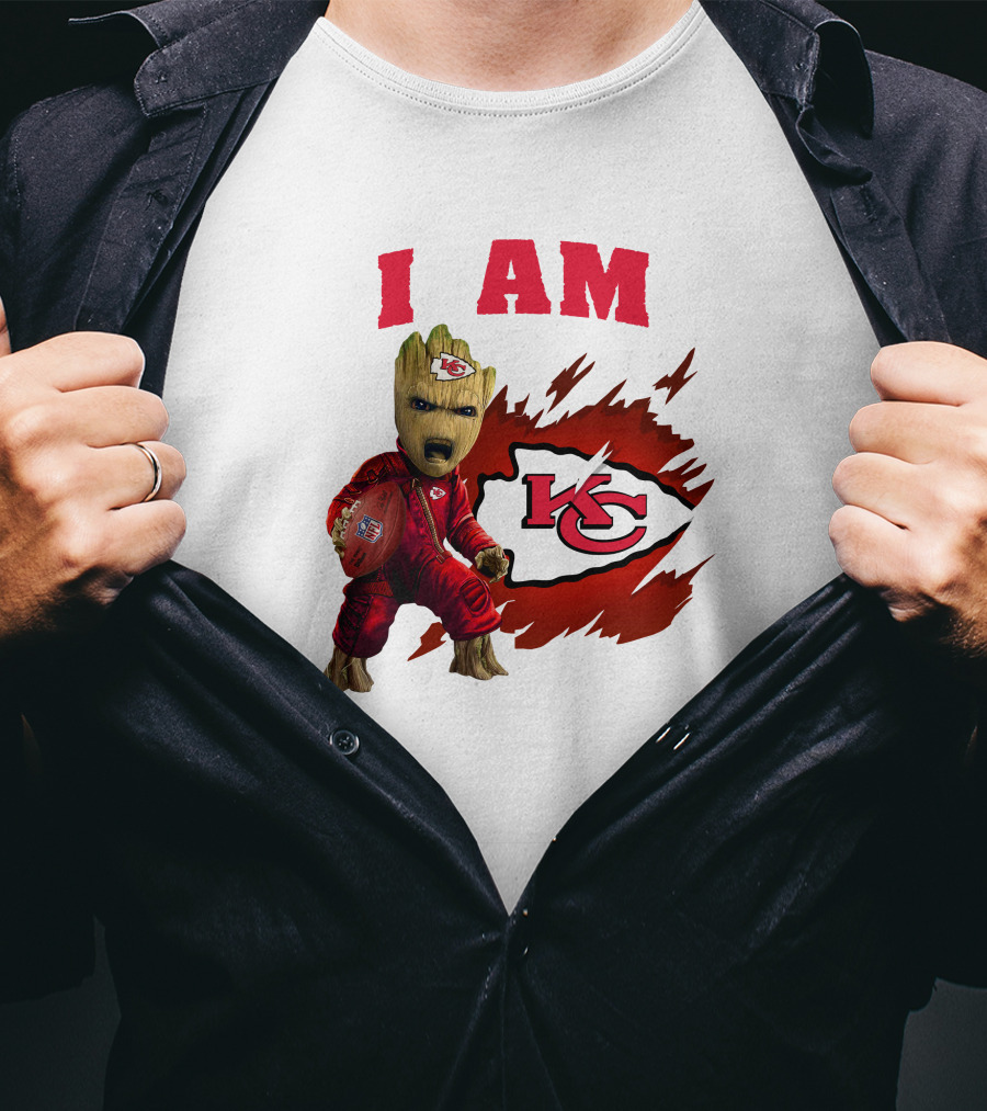 I Am Groot Kansas City Chiefs KC Football Fan Groot T-Shirt