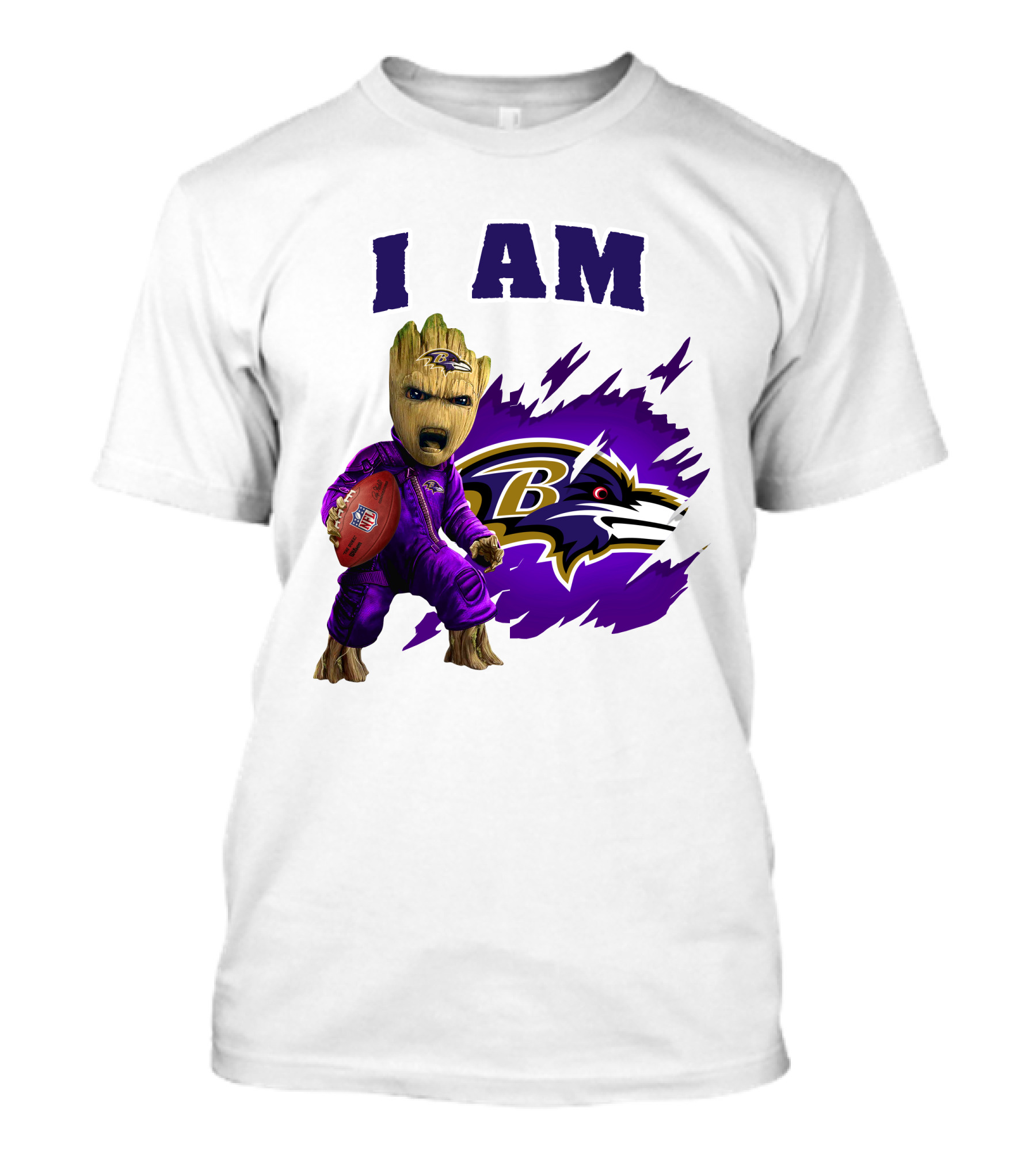 I Am Groot Baltimore Ravens Football Fan T-Shirt