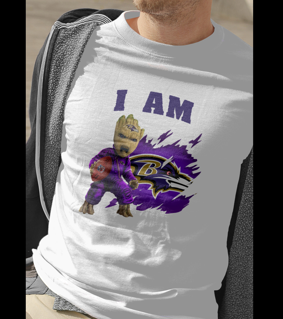I Am Groot Baltimore Ravens Football Fan T-Shirt