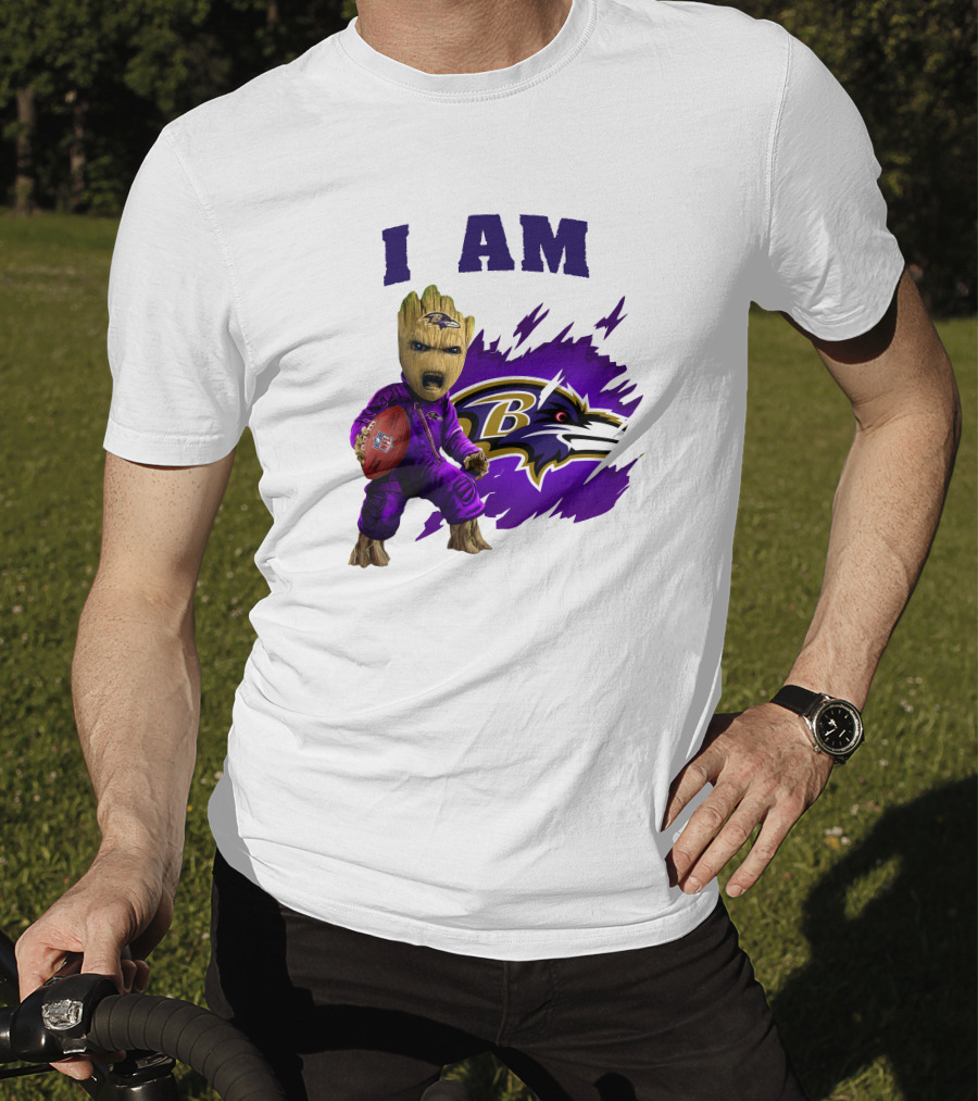 I Am Groot Baltimore Ravens Football Fan T-Shirt