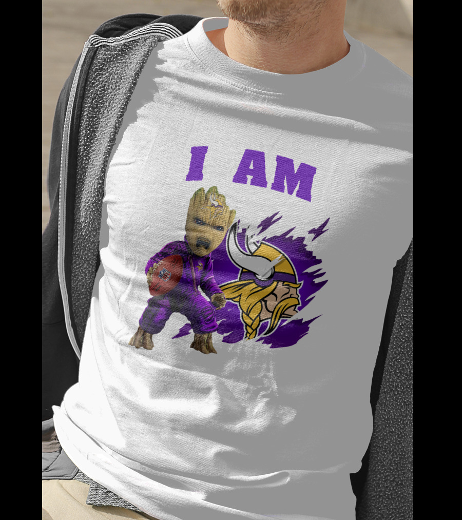 I Am Groot Minnesota Vikings Football Character T-Shirt