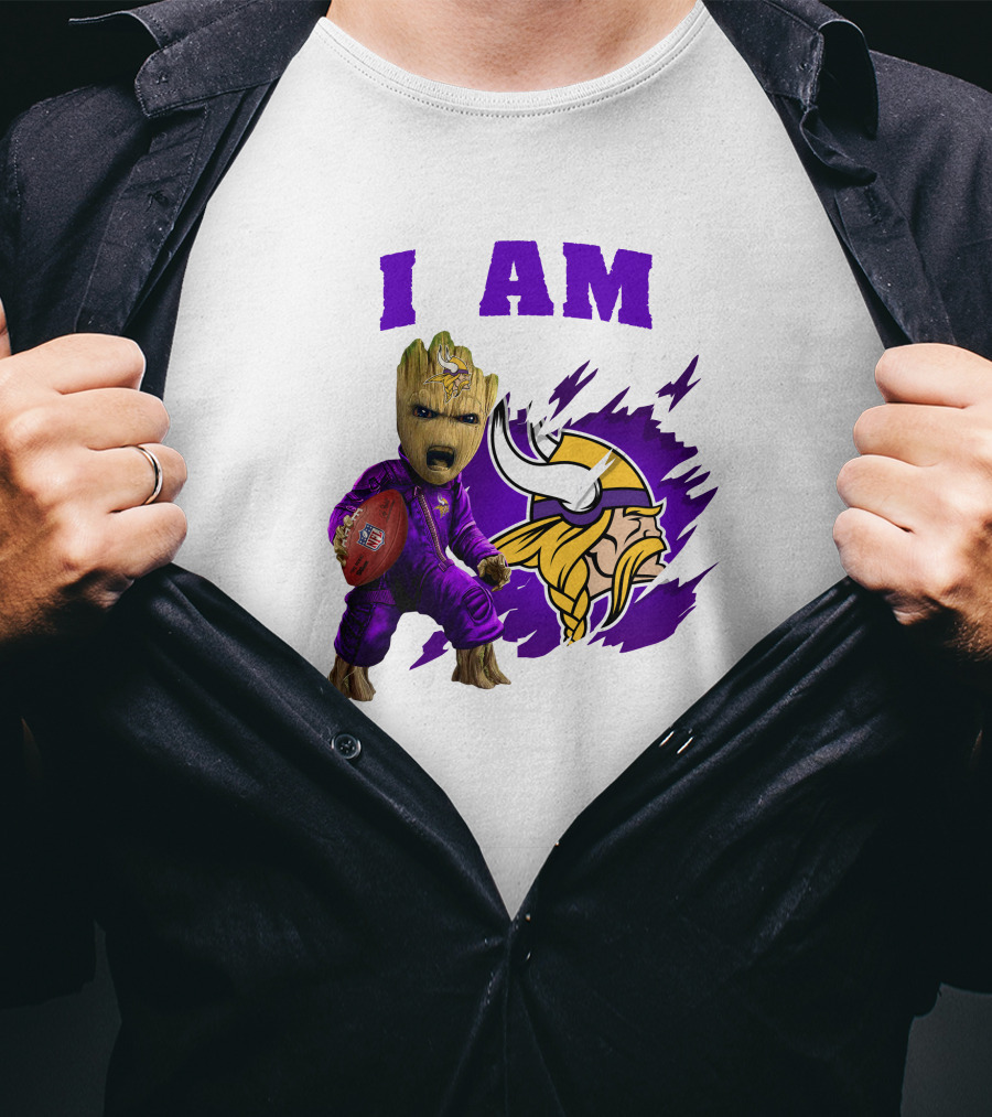 I Am Groot Minnesota Vikings Football Character T-Shirt