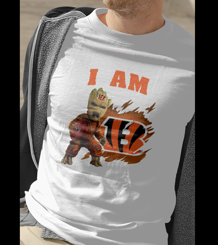 I Am Groot Bengals NFL Logo Football Character T-Shirt