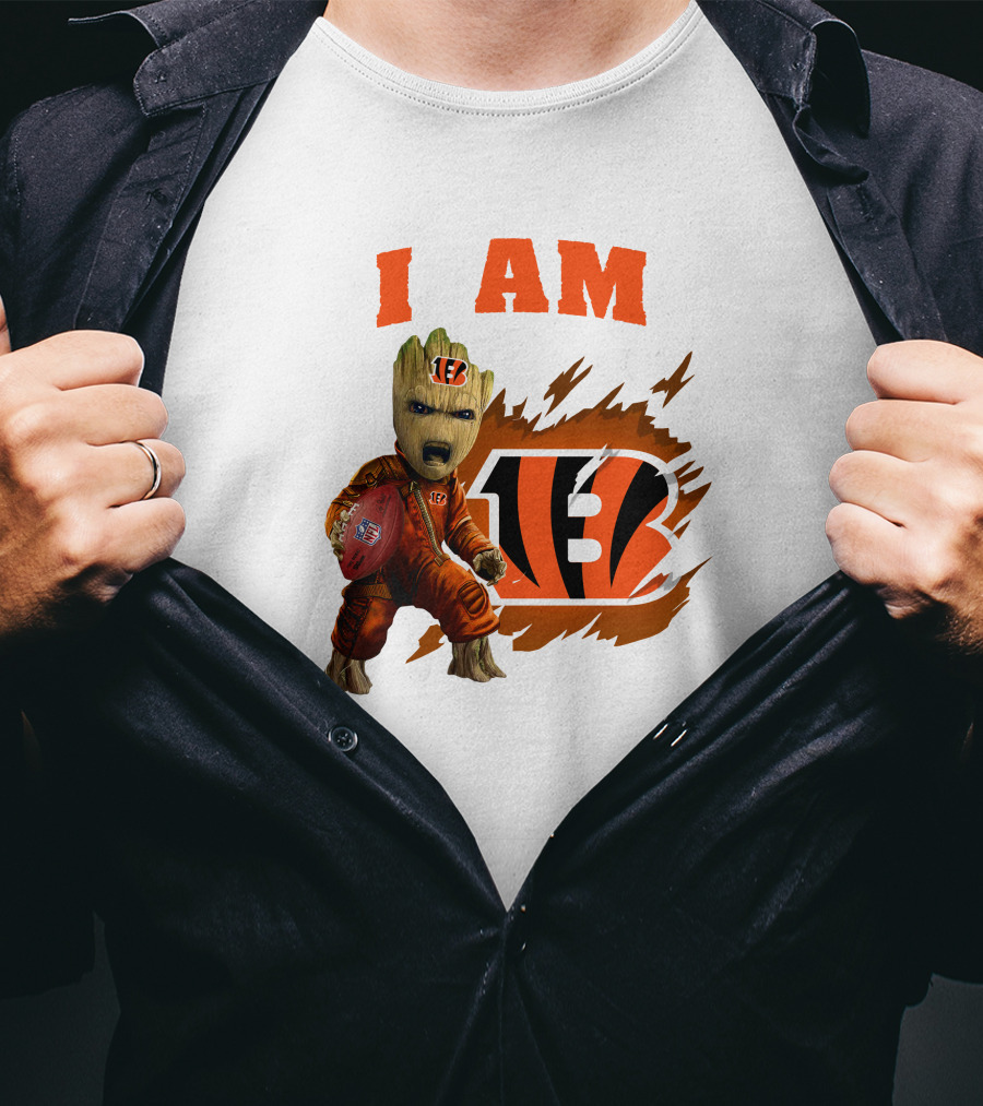 I Am Groot Bengals NFL Logo Football Character T-Shirt