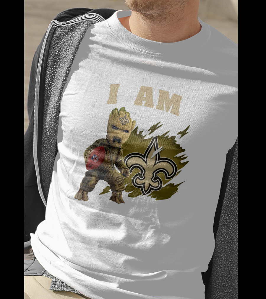 I Am Groot New Orleans Saints Football Fleur-de-lis T-Shirt