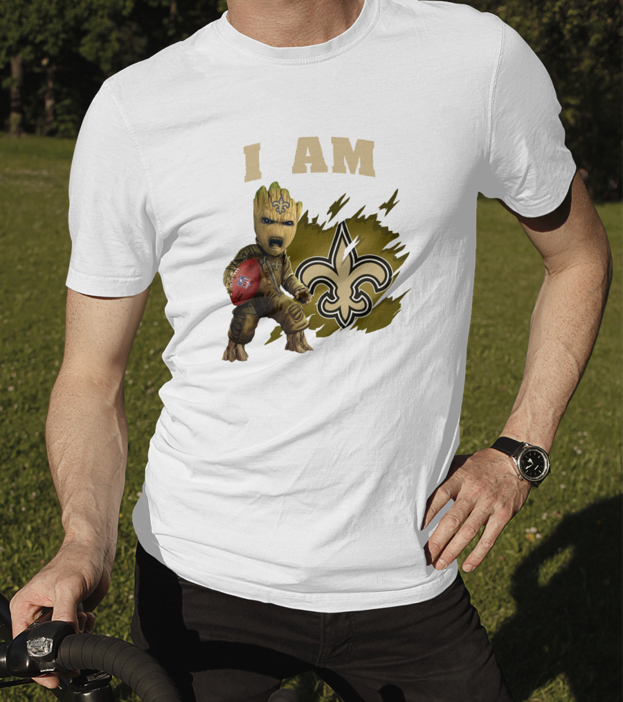 I Am Groot New Orleans Saints Football Fleur-de-lis T-Shirt