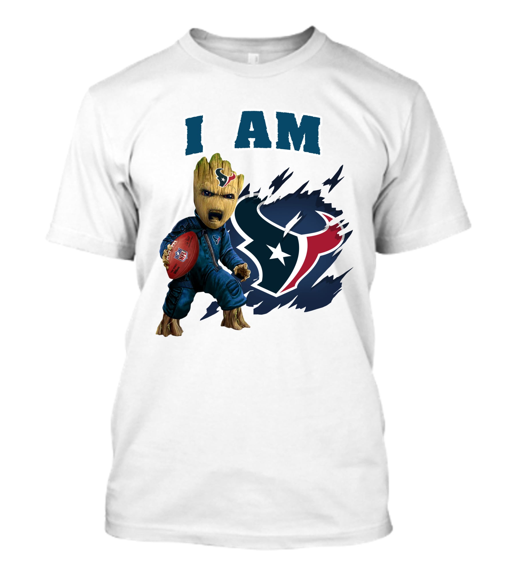 I Am Groot Houston Texans NFL Fan Gear T-Shirt