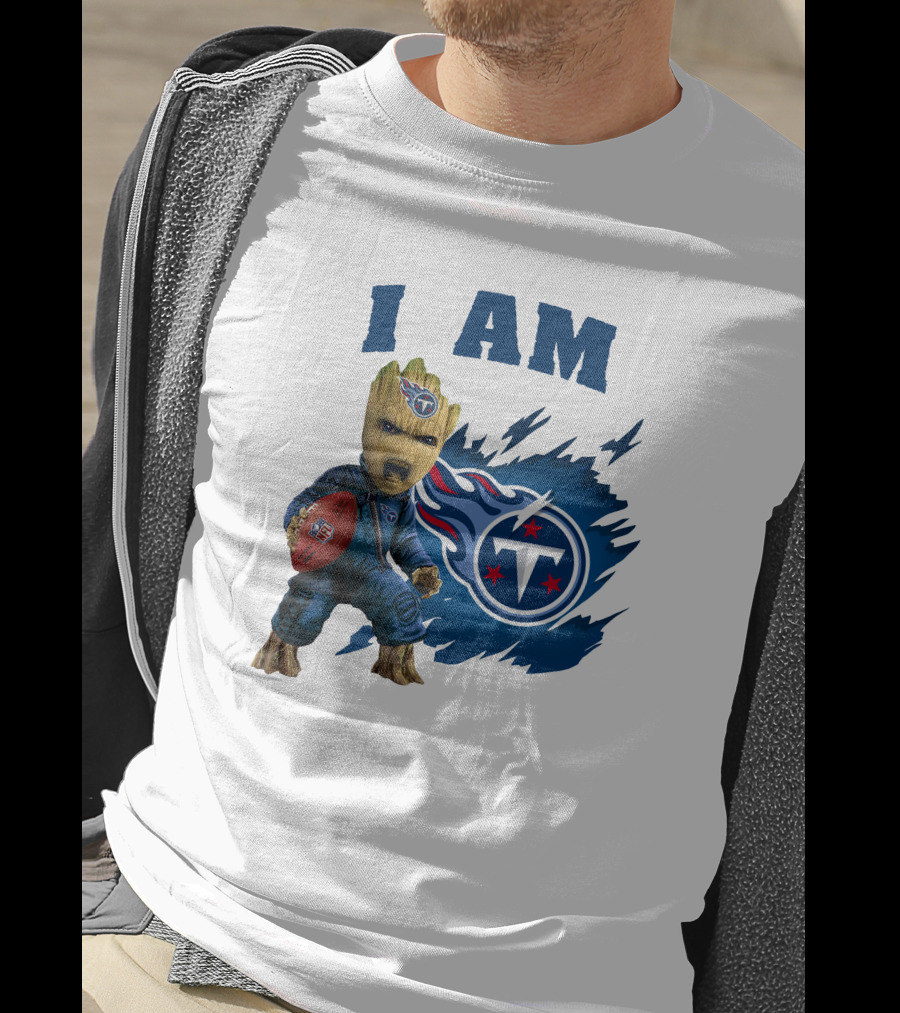 I Am Groot Titans Football Guardians Fan Crossover T-Shirt