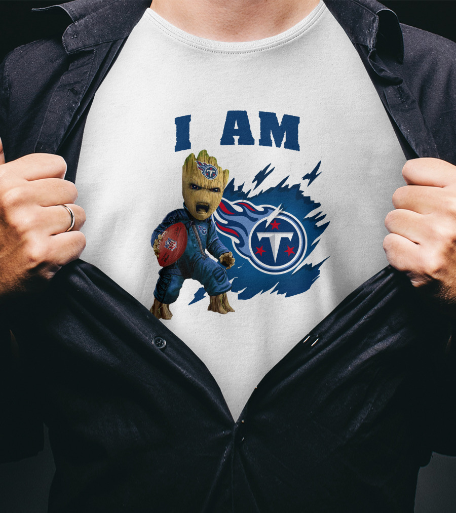 I Am Groot Titans Football Guardians Fan Crossover T-Shirt