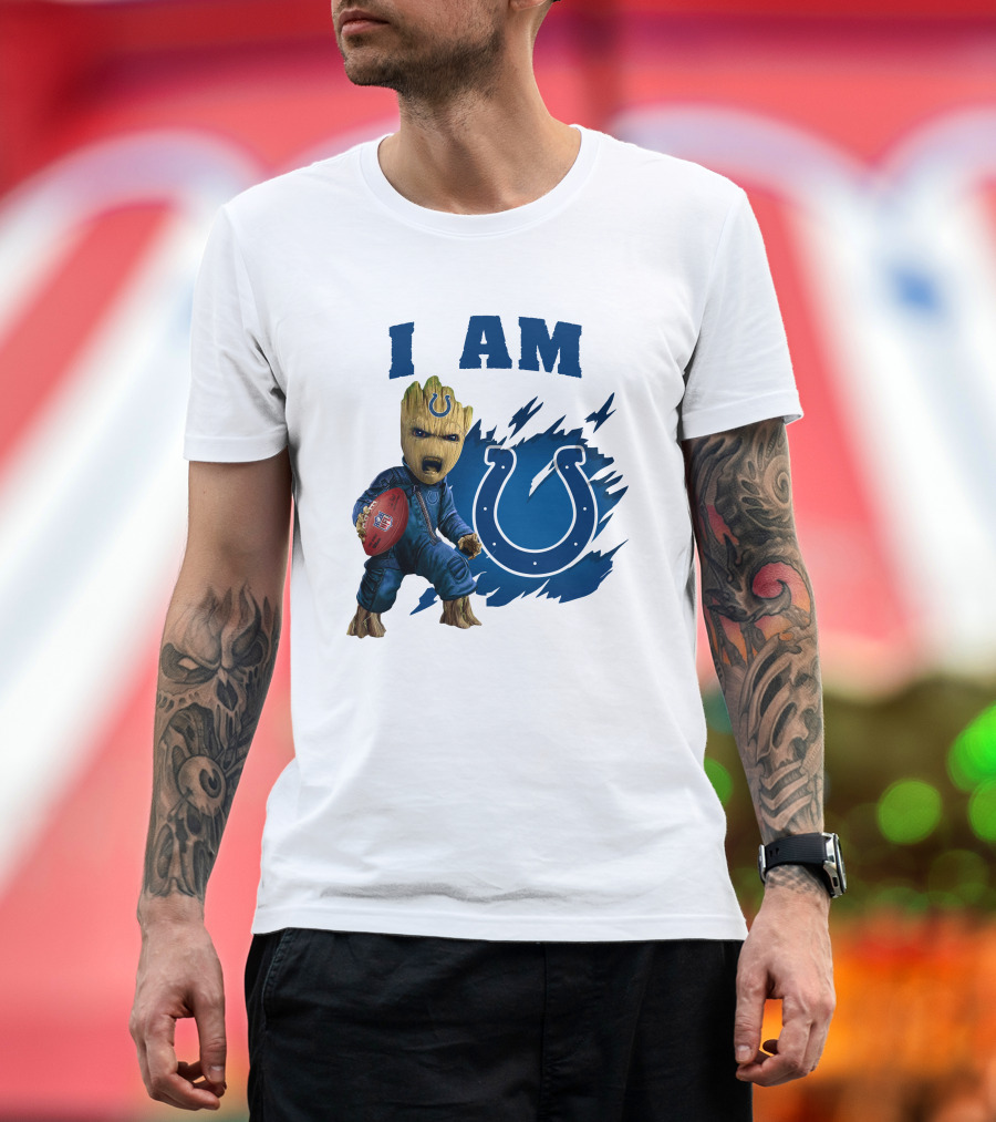 I Am Groot Indianapolis Colts Football Fan Fantasy Character T-Shirt