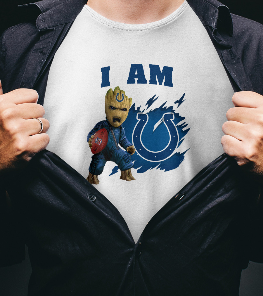 I Am Groot Indianapolis Colts Football Fan Fantasy Character T-Shirt