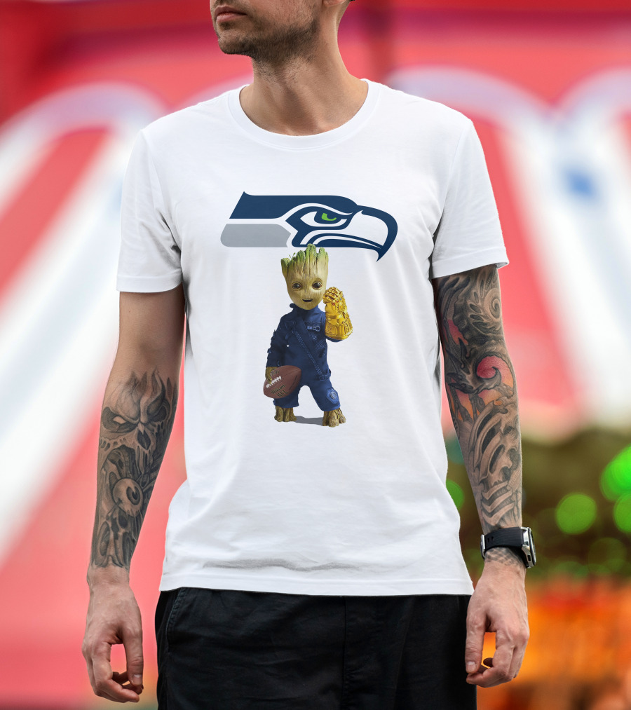 Seattle Seahawks Groot Football Infinity Glove T-Shirt