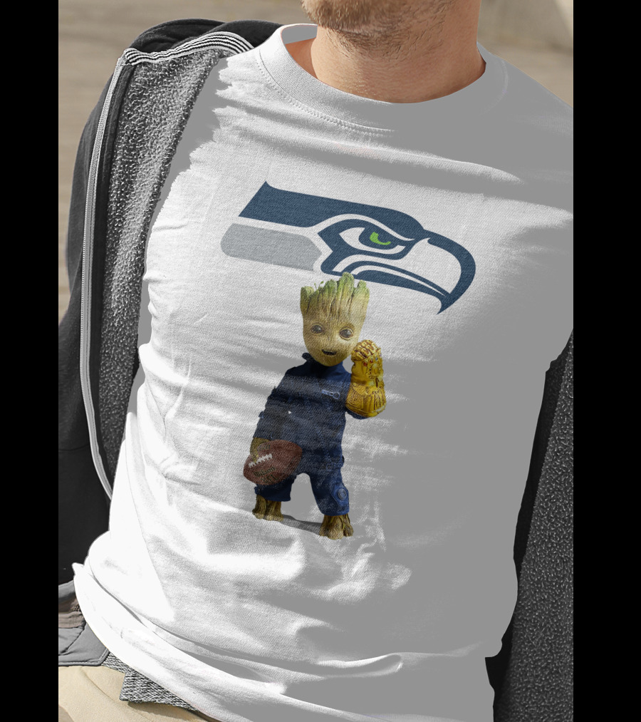 Seattle Seahawks Groot Football Infinity Glove T-Shirt