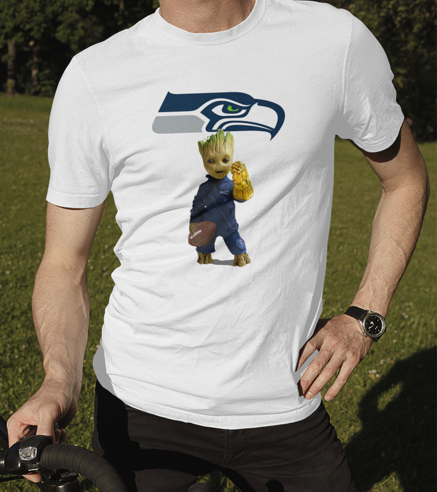 Seattle Seahawks Groot Football Infinity Glove T-Shirt