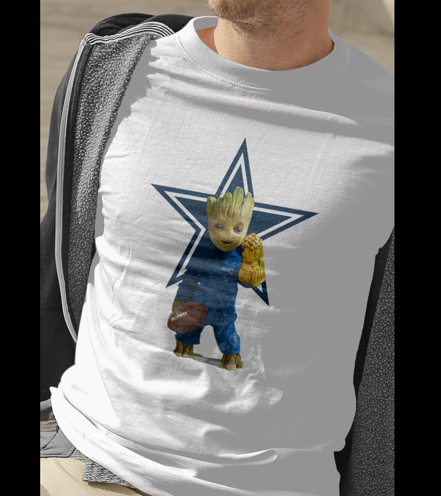 Dallas Cowboys Groot Football Infinity Gauntlet Star T-Shirt