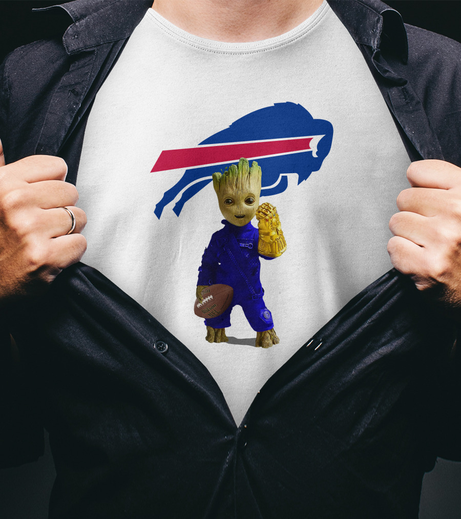 Buffalo Bills Groot Football Infinity Gauntlet T-Shirt