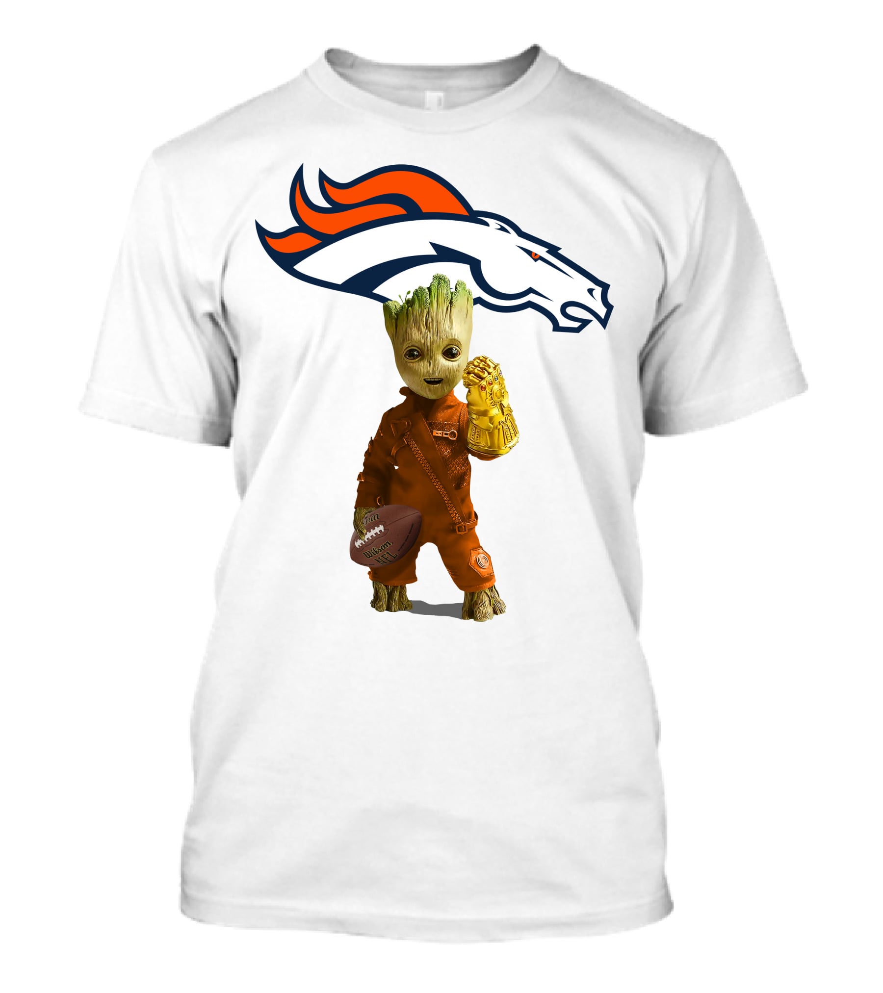 Denver Broncos Groot Infinity Gauntlet Football Fan T-Shirt