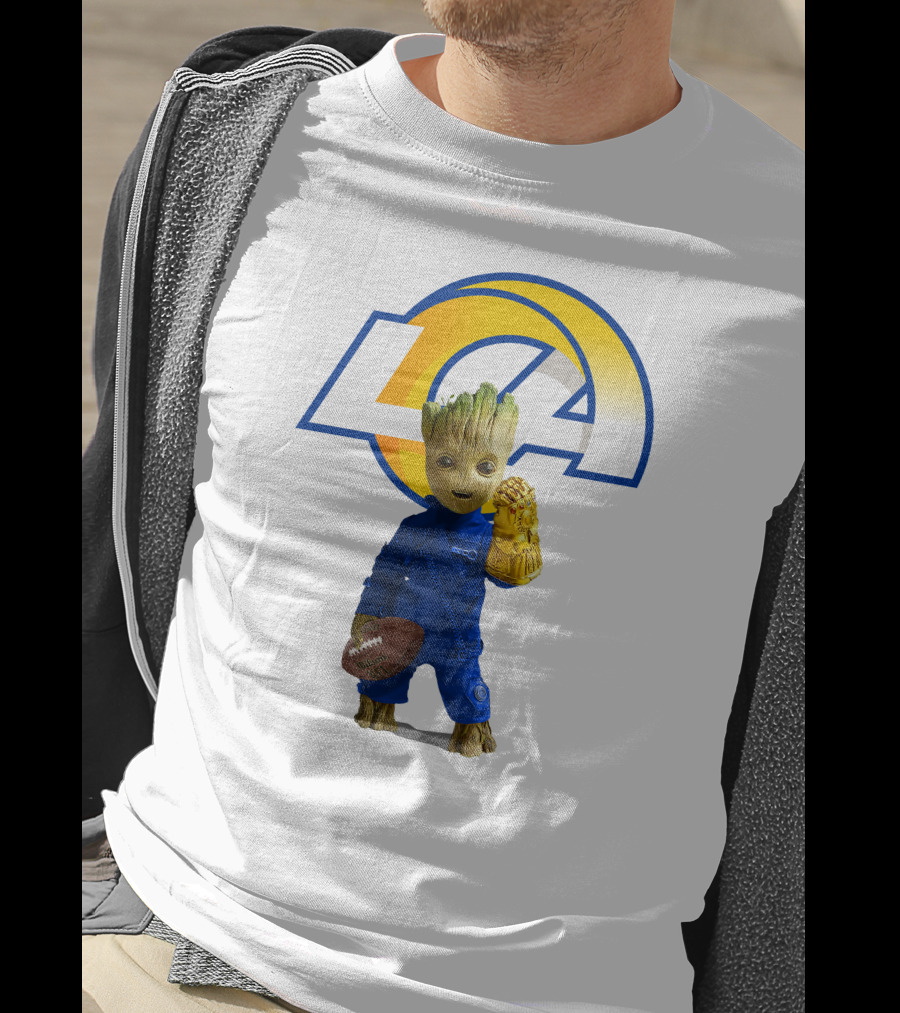 Los Angeles Rams Groot Football Infinity Gauntlet T-Shirt