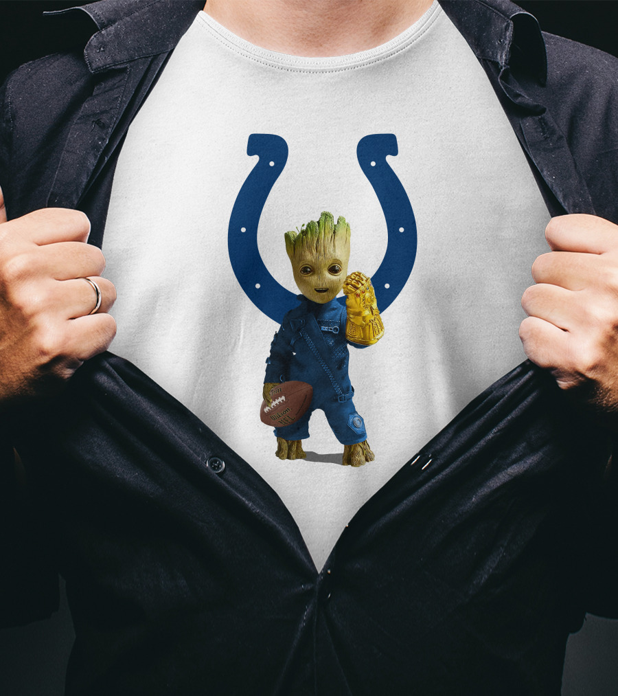Indianapolis Colts Groot Infinity Gauntlet Football T-Shirt