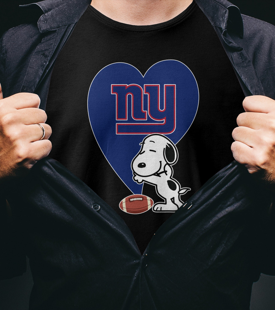 Snoopy Hugging New York Giants Football Heart T-Shirt
