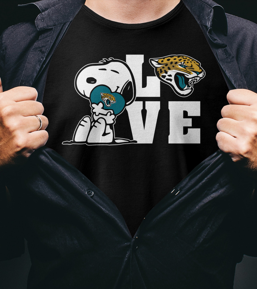 Snoopy Love Jacksonville Jaguars NFL Fan T-Shirt