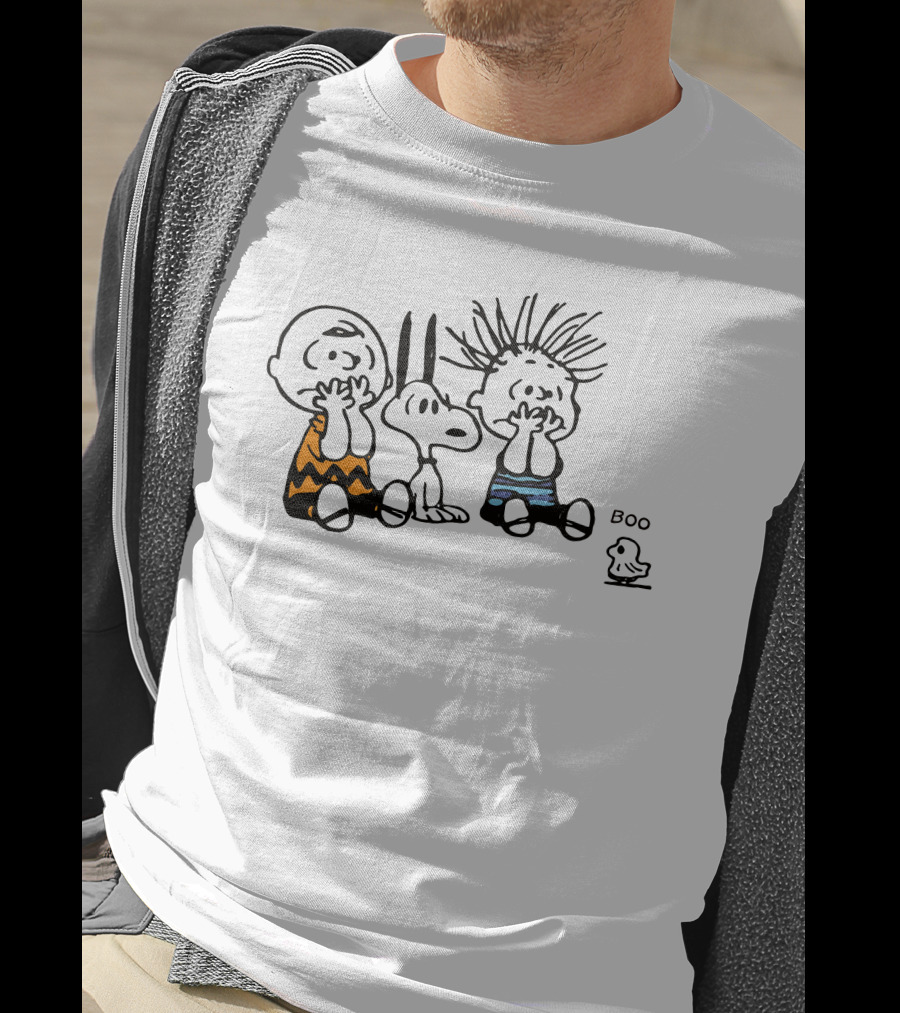 Charlie Brown Snoopy Woodstock Boo Halloween Peanuts Gang T-Shirt
