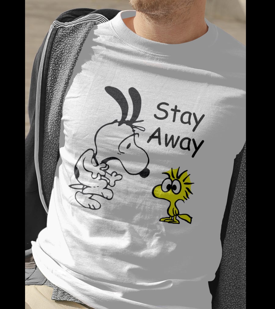 Stay Away Snoopy And Woodstock Confrontation T-Shirt