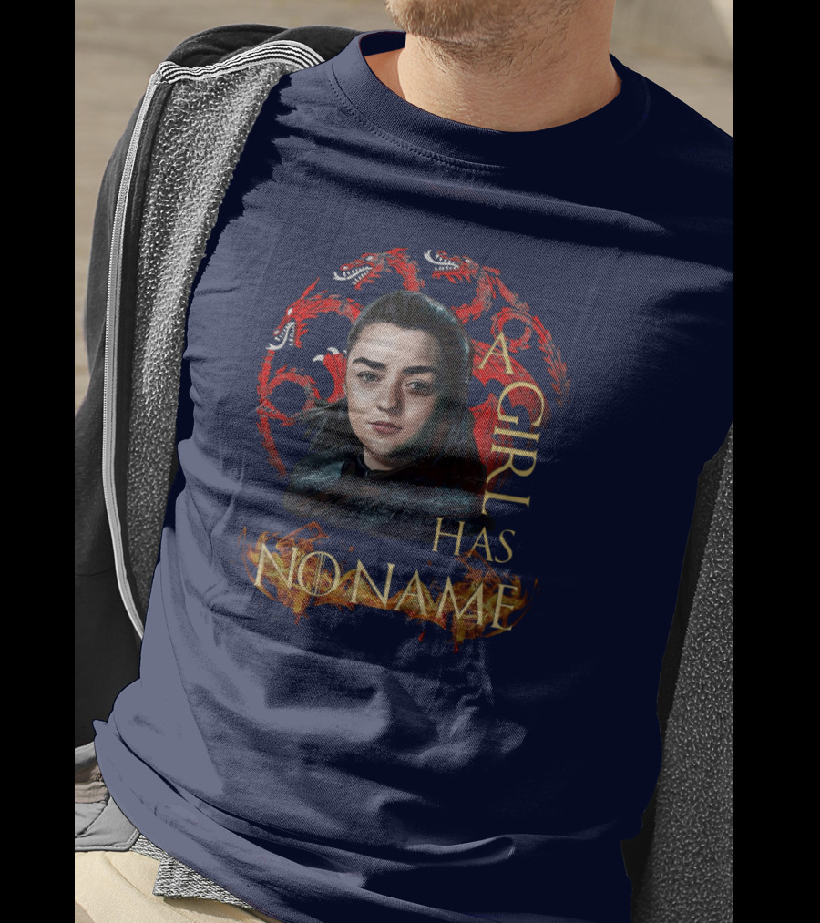 Arya Stark A Girl Has No Name Dragon Symbol Background T-Shirt