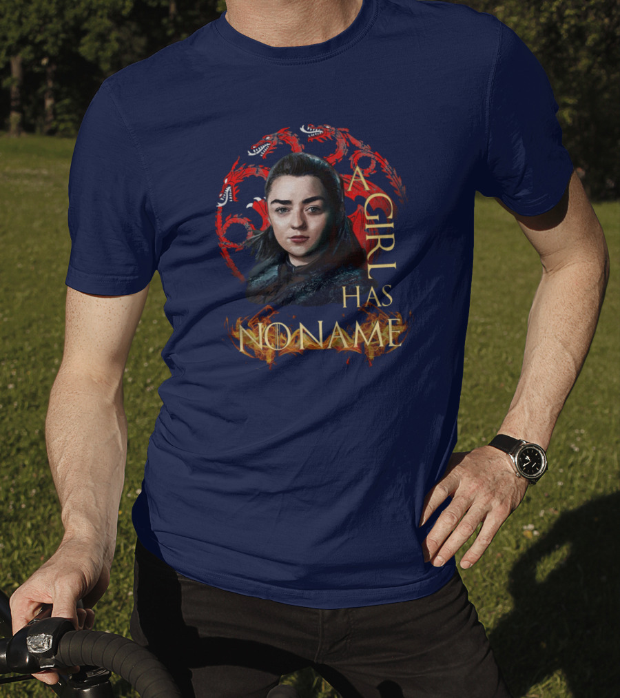 Arya Stark A Girl Has No Name Dragon Symbol Background T-Shirt