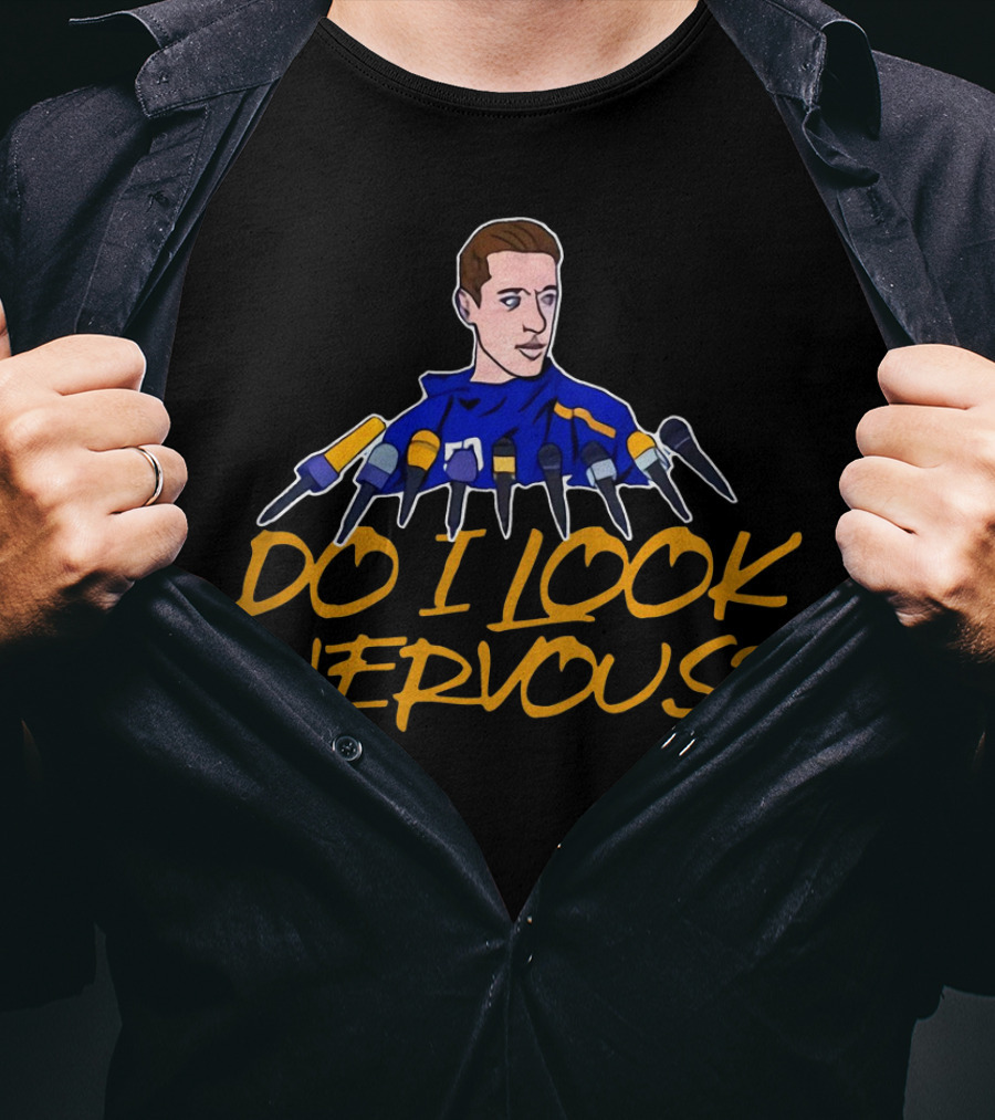 Jordan Binnington Do I Look Nervous Hockey Microphones T-Shirt