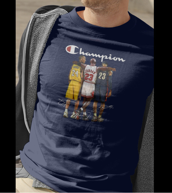 Champion Kobe Bryant Michael Jordan LeBron James Basketball Legends T-Shirt