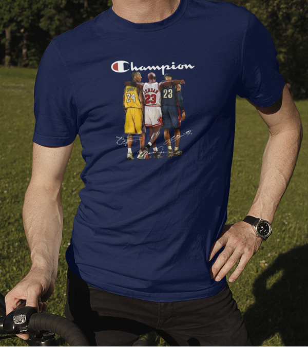 Champion Kobe Bryant Michael Jordan LeBron James Basketball Legends T-Shirt