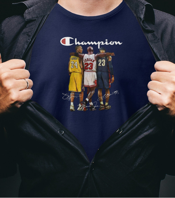 Champion Kobe Bryant Michael Jordan LeBron James Basketball Legends T-Shirt