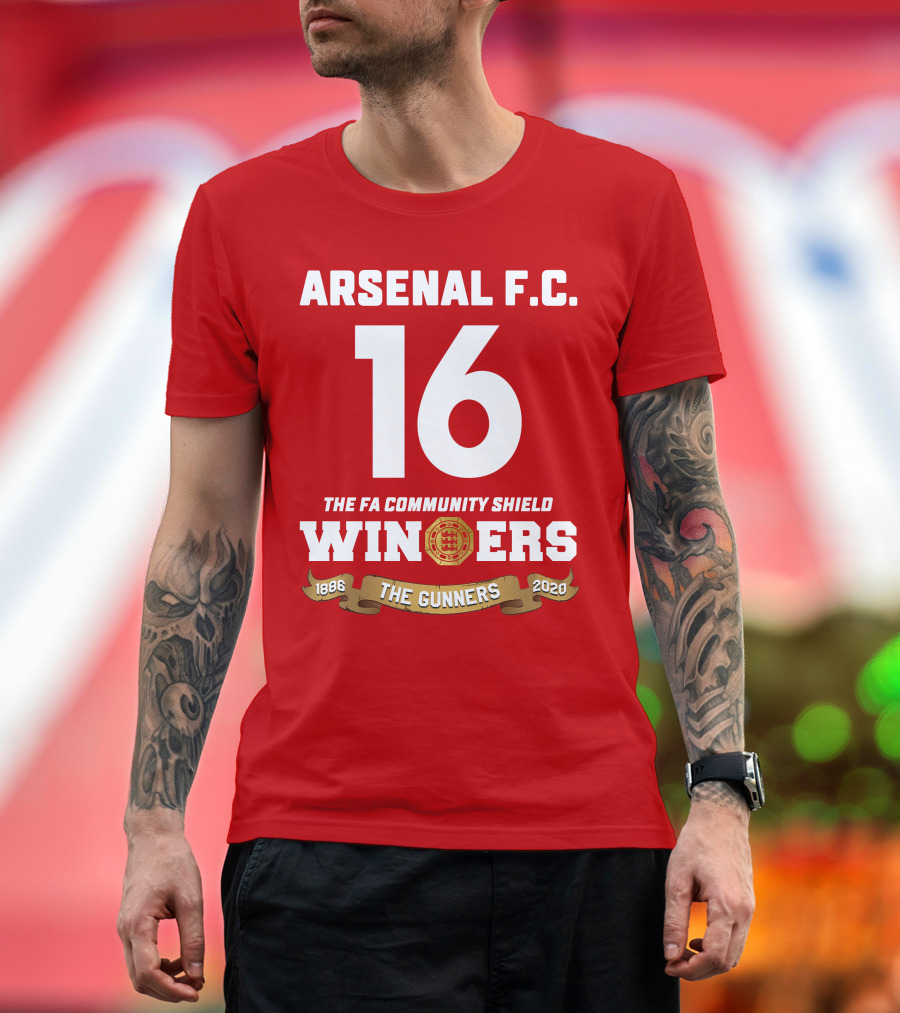 Arsenal F.C. 16 FA Community Shield Winners The Gunners 1886-2020 T-Shirt