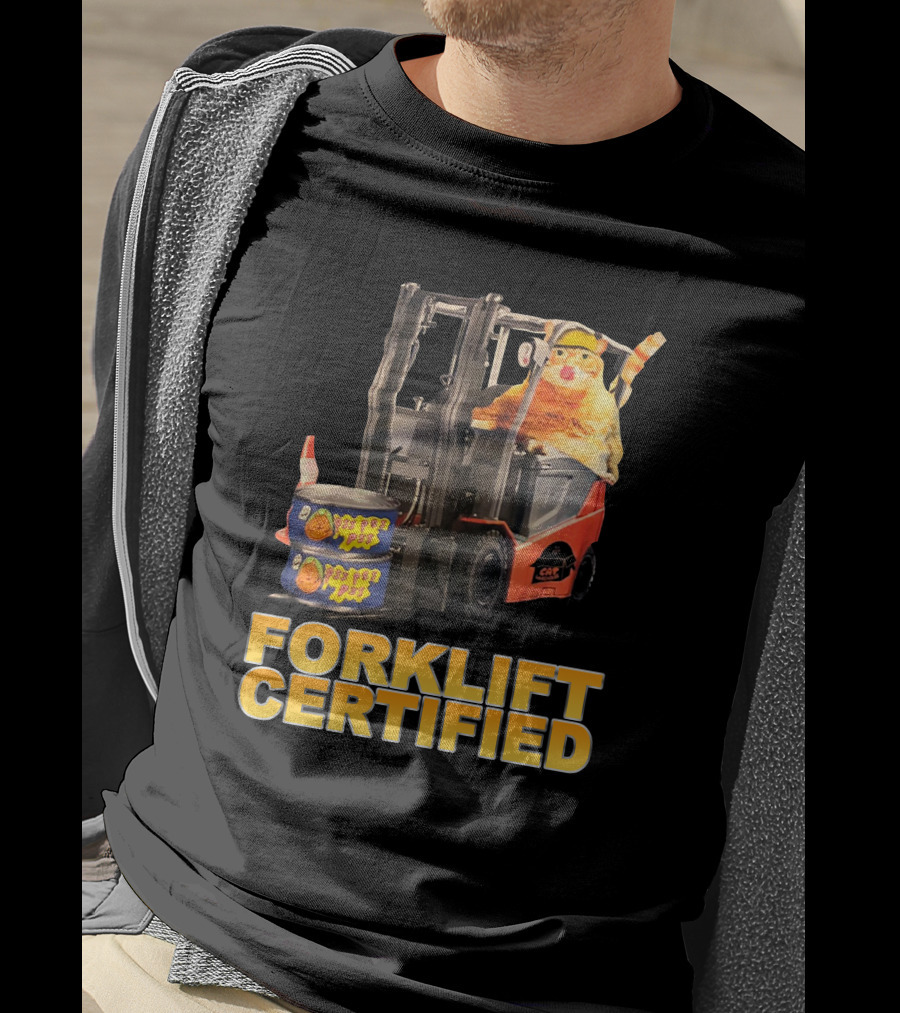 Forklift Certified Cat With Chef Pepe Soup Cans T-Shirt