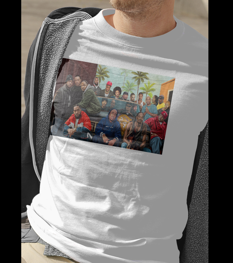 WCHH Hip Hop Legends Collage Icons In Urban Street Scene T-Shirt