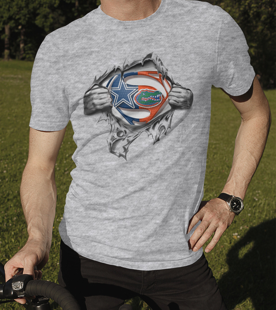 Cowboys Florida Gators Superman Logo Fusion T-Shirt
