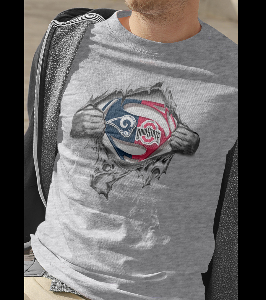 Los Angeles Rams Ohio State Buckeyes Superman T-Shirt