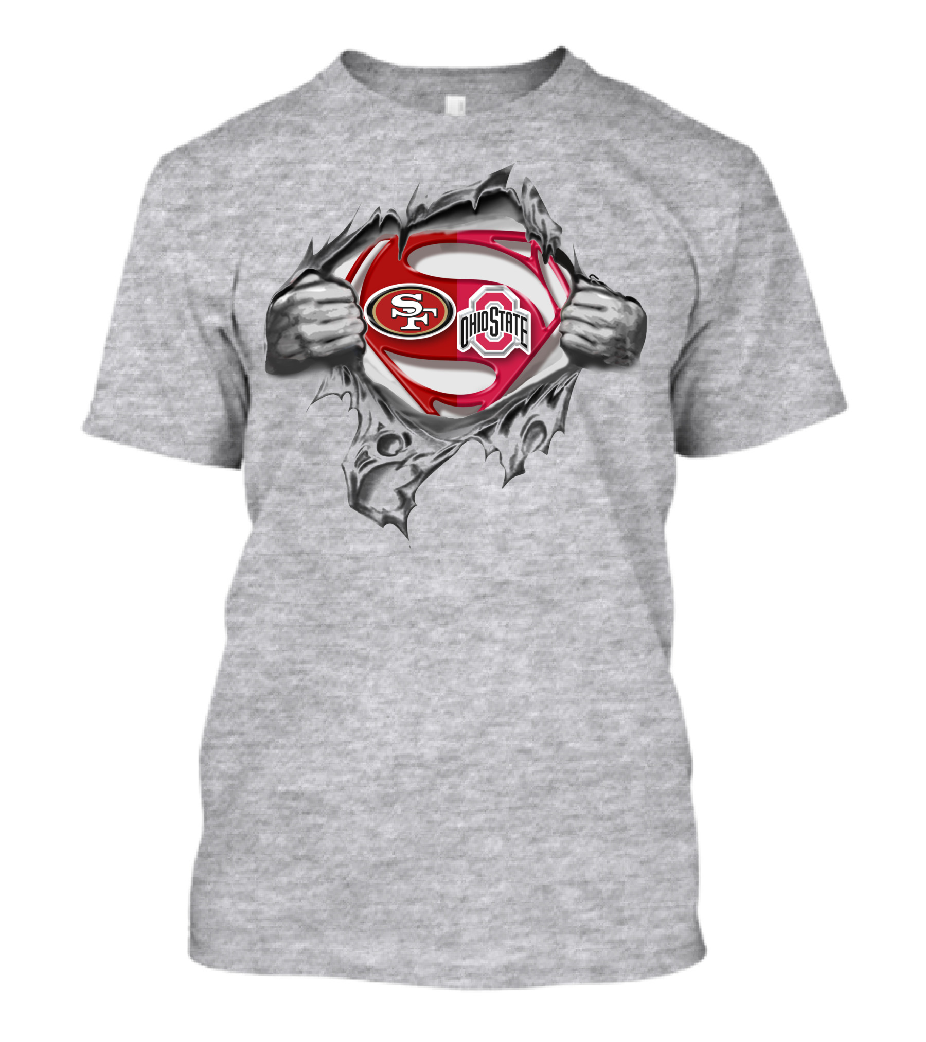 San Francisco 49ers Ohio State Buckeyes Superman Logo Mashup T-Shirt