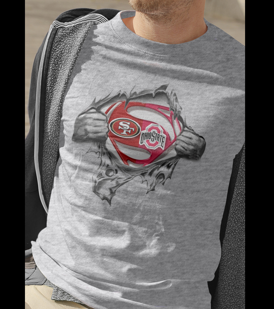 San Francisco 49ers Ohio State Buckeyes Superman Logo Mashup T-Shirt