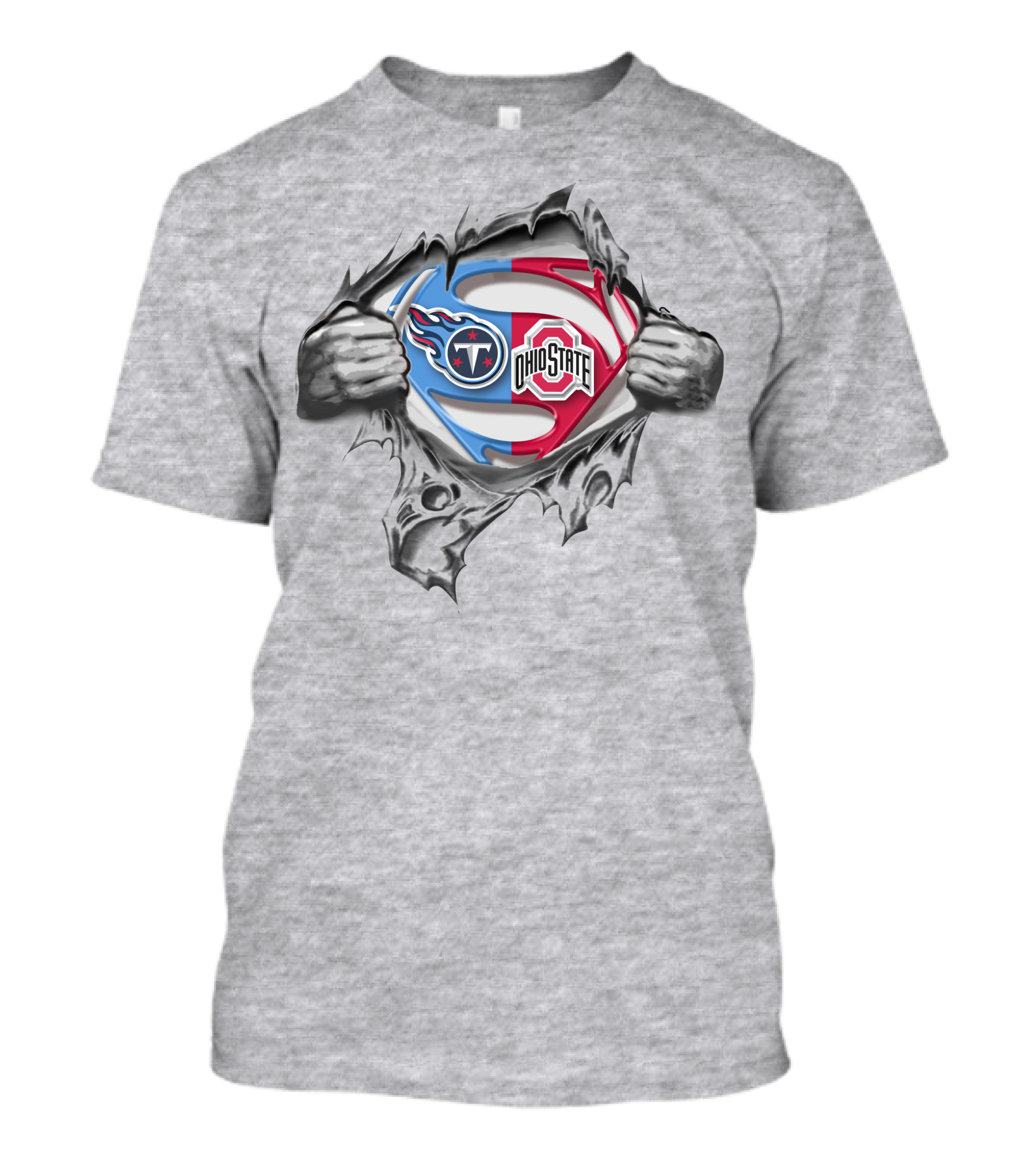 Tennessee Titans Ohio State Buckeyes Superman Emblem T-Shirt