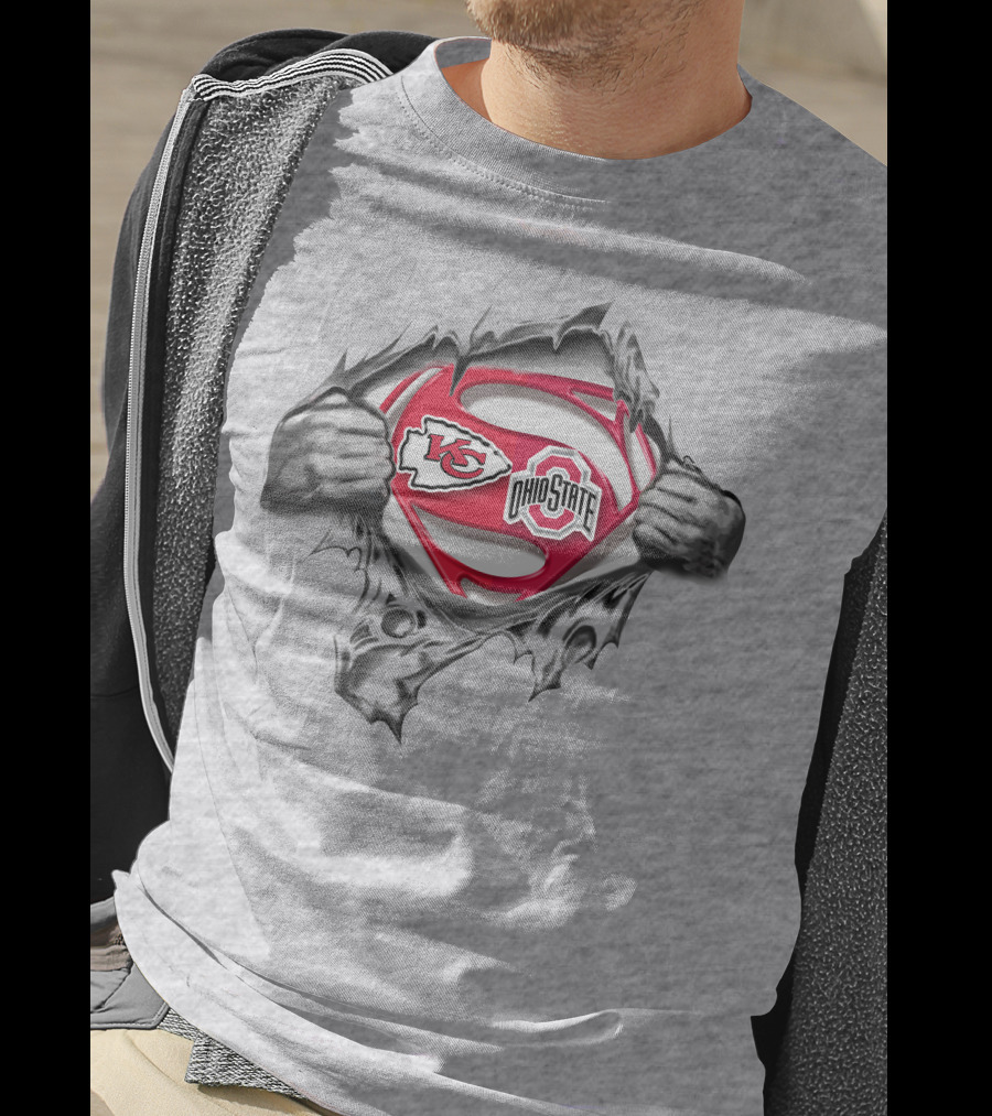 Kansas City Chiefs Ohio State Buckeyes Superman Logo Mashup T-Shirt