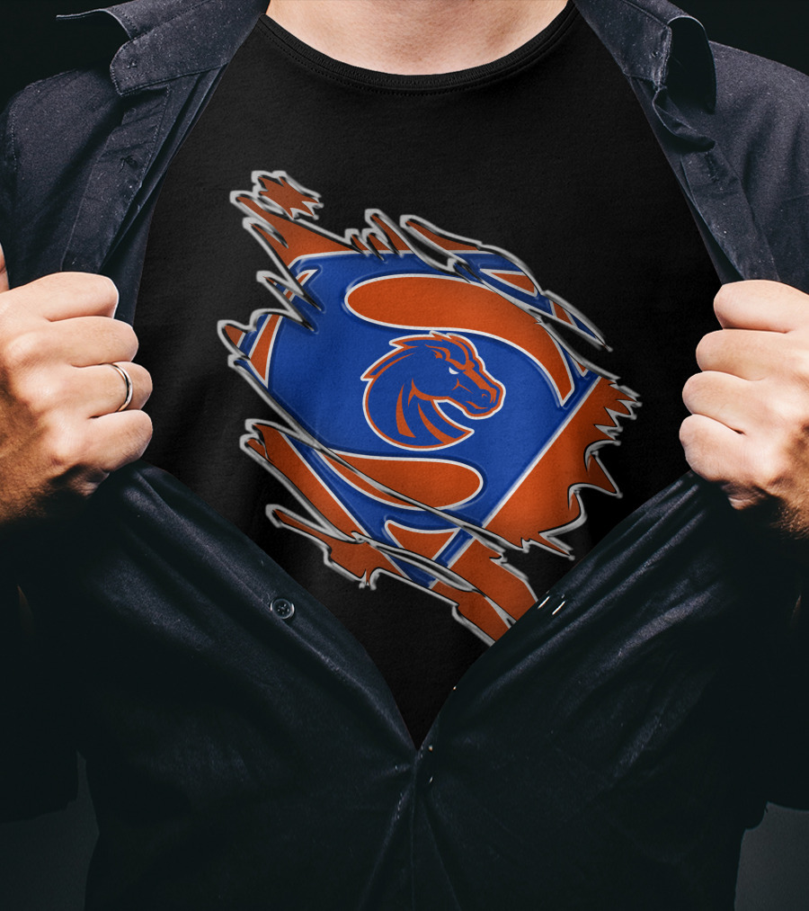 Boise State Broncos Superman Logo Emblem T-Shirt