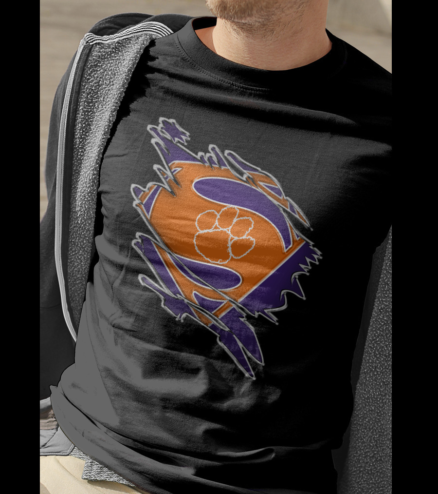 Clemson Tigers Superman Paw T-Shirt