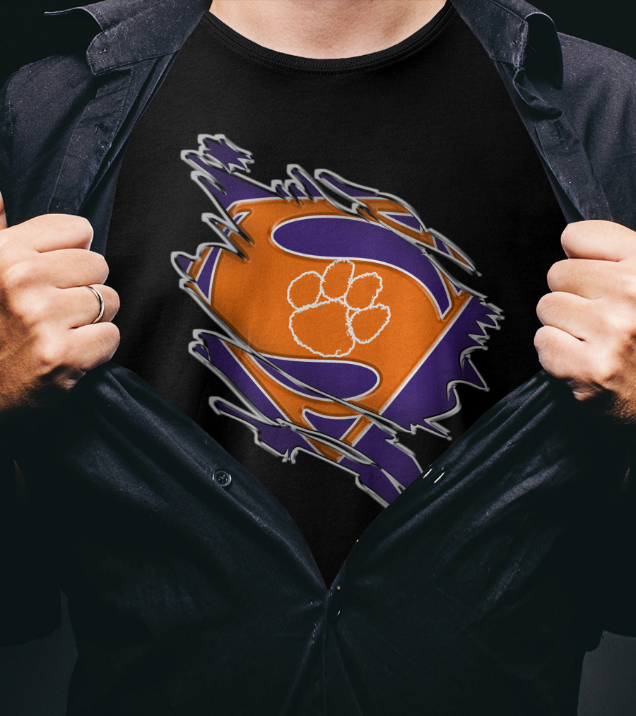 Clemson Tigers Superman Paw T-Shirt