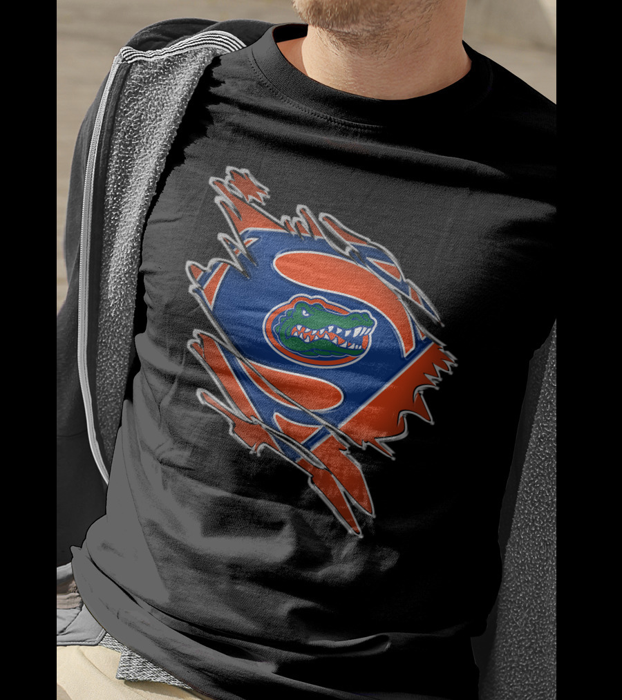 Florida Gators Super Man Logo With Alligator Emblem T-Shirt