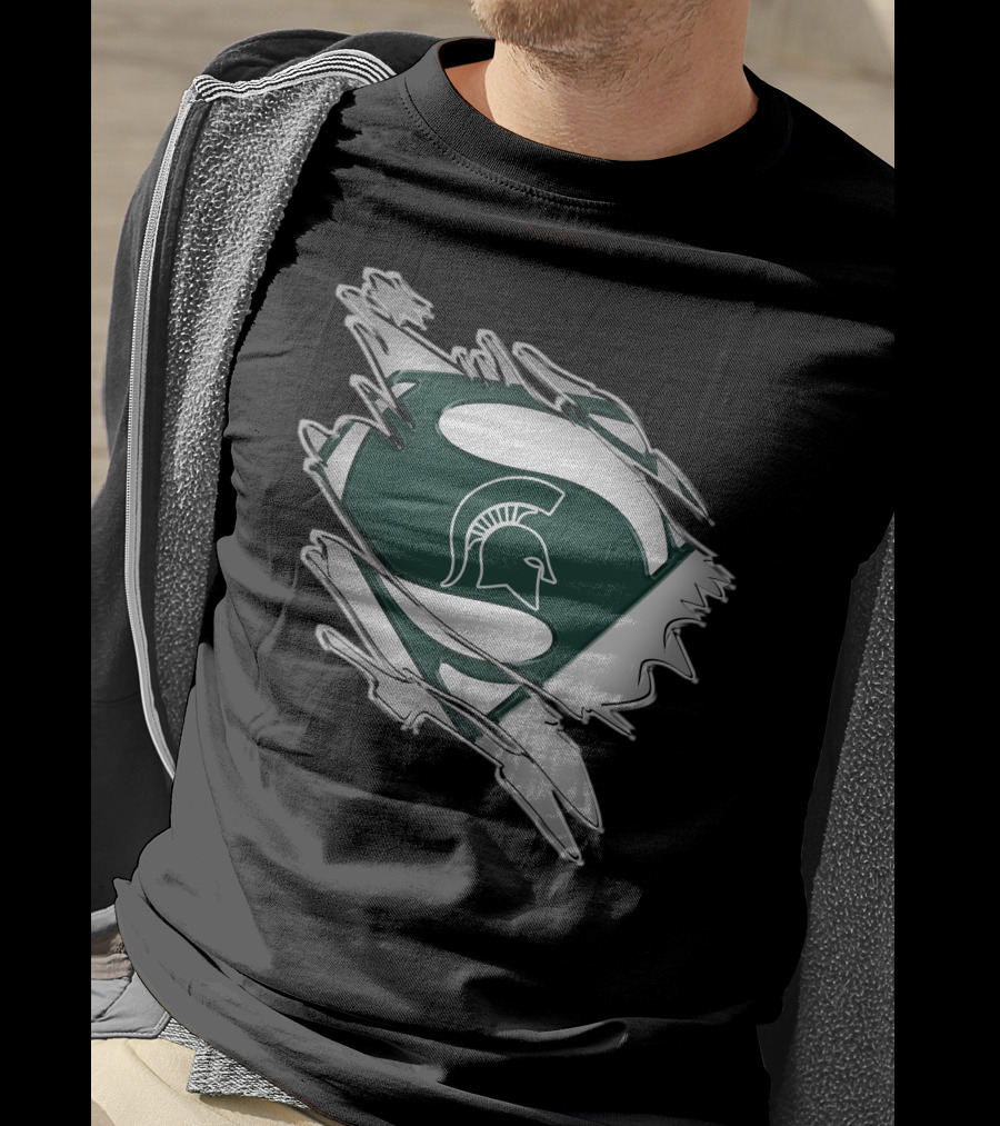 Michigan State Spartans Superman Logo Shield T-Shirt